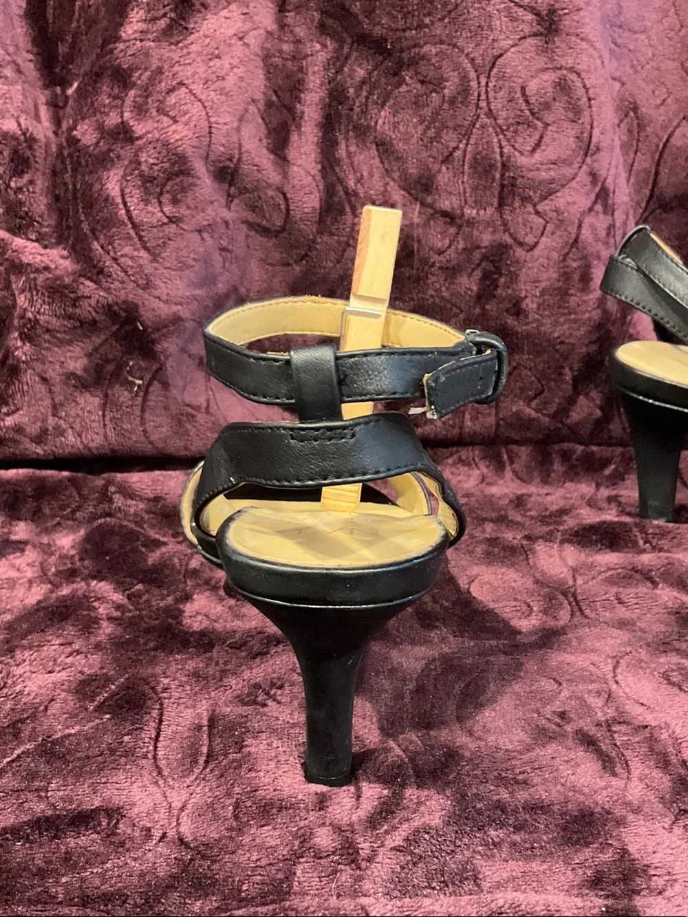 Naturalizer Black Open-Toe Ankle-Strap Heels - Picture 3 of 8